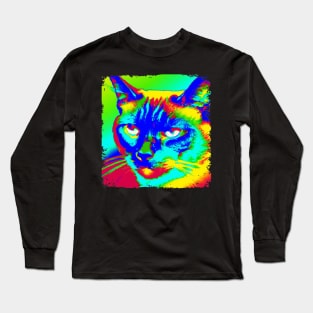 Snowshoe Pop Art - Cat Lover Gift Long Sleeve T-Shirt